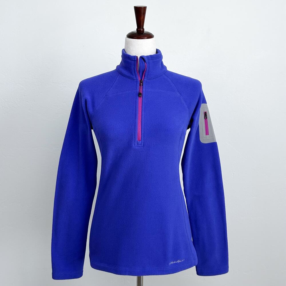 Eddie Bauer Purple Fleece Quarter-Zip Long Sleeve Gorpcore Hiking Pullover XS